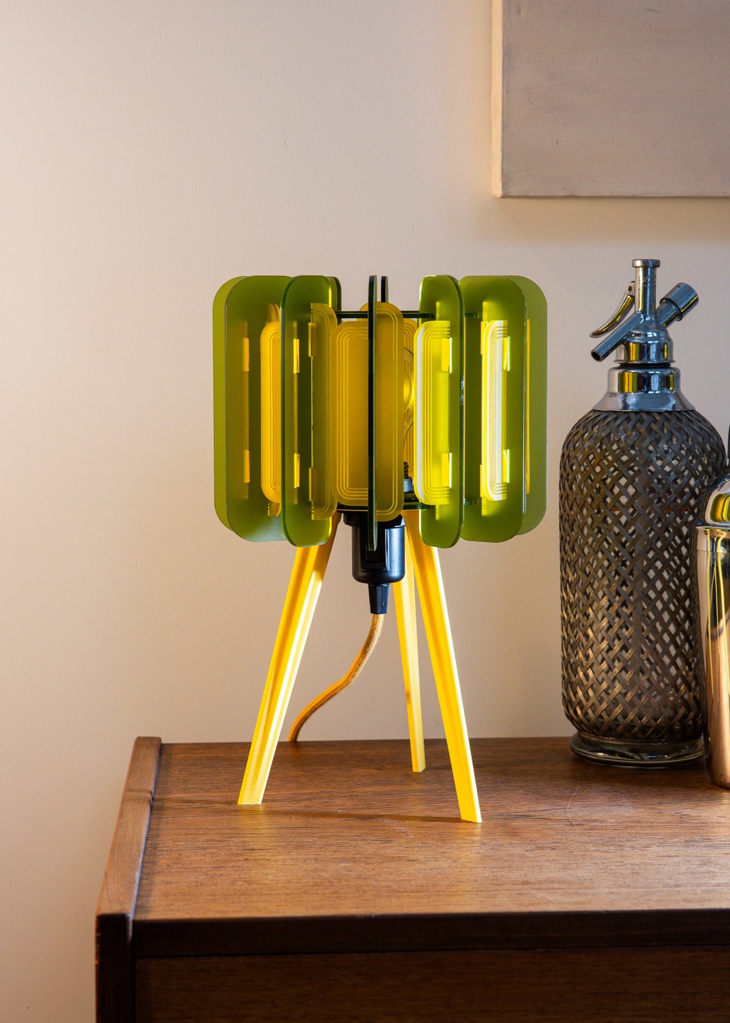 Mini Poppy - Sea Glass Green and Saffron Yellow