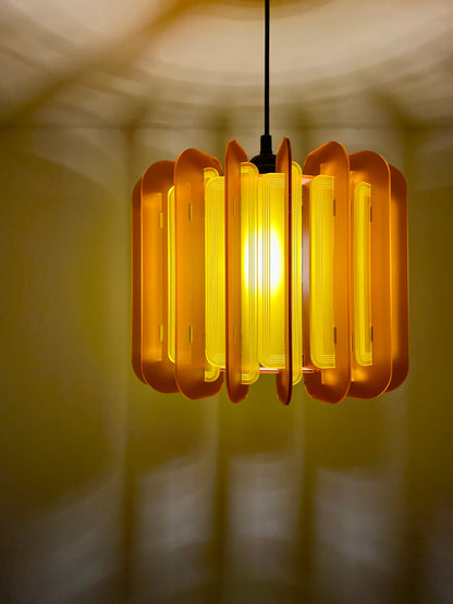 Burnt Orange And Saffron Yellow Opium Poppy - Pendant or Table Light