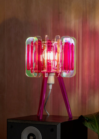 Mini Poppy  - Table Lamp - Iridescent & Pink