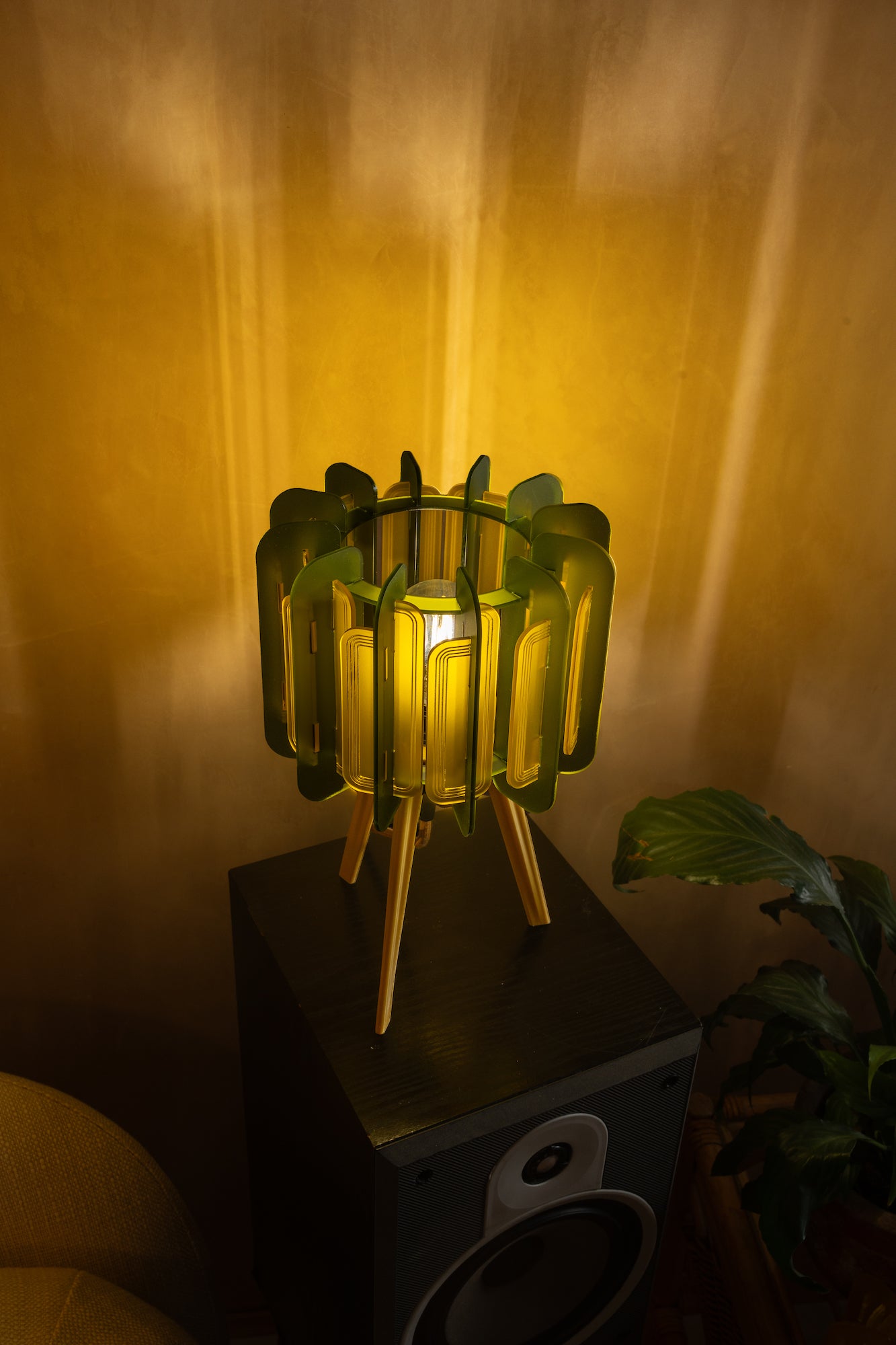 Mini Poppy - Sea Glass Green and Saffron Yellow