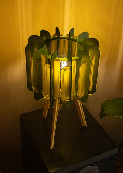 Mini Poppy  - Table Lamp - Sea Glass Green and Saffron Yellow
