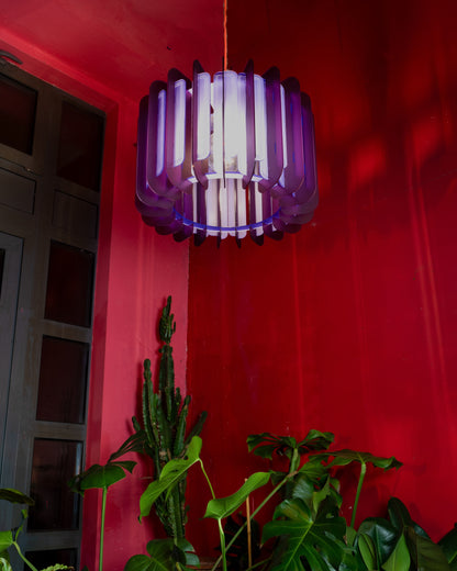 XL Plum And Violet Opium Poppy Pendant Light