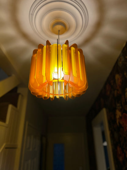 Burnt Orange And Saffron Yellow Opium Poppy - Pendant or Table Light