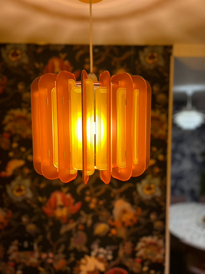 Burnt Orange And Saffron Yellow Opium Poppy - Pendant or Table Light