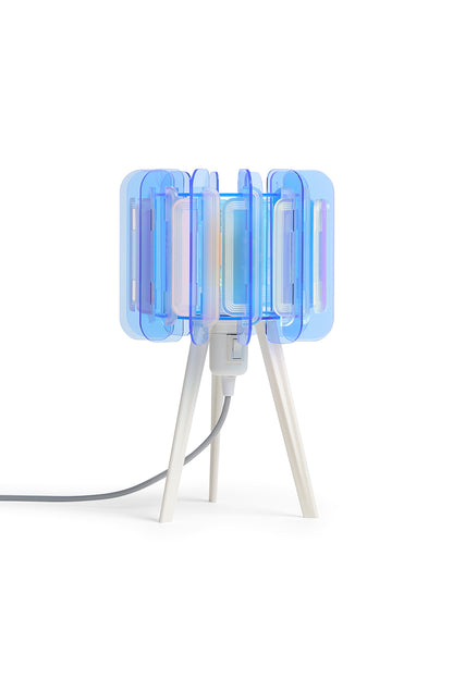 Mini Poppy -  Table Lamp - Arctic Blue & Frosted Iridescent