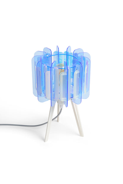 Mini Poppy -  Table Lamp - Arctic Blue & Frosted Iridescent