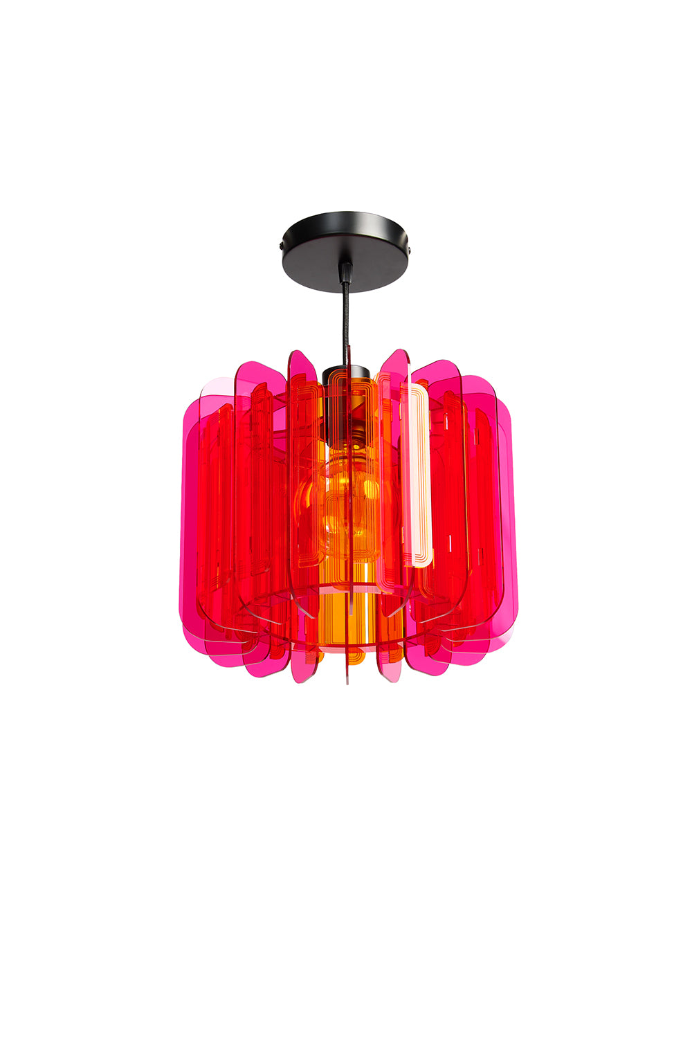 Pink And Orange Opium Poppy - Pendant or Table Light