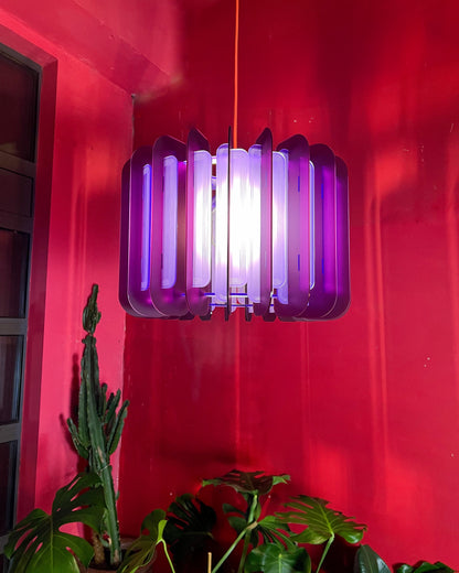 XL Plum And Violet Opium Poppy Pendant Light