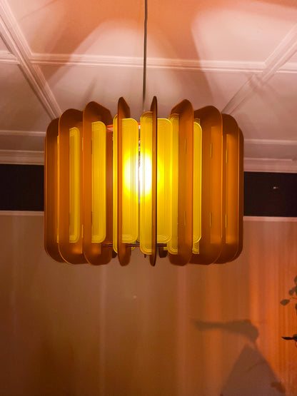 XL Burnt Orange and Saffron Opium Poppy Pendant Light