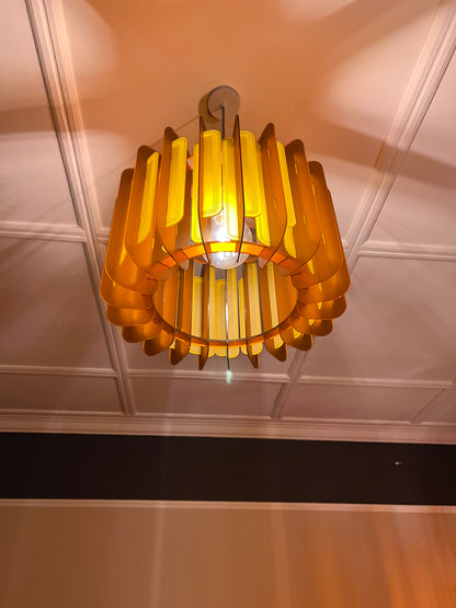 XL Burnt Orange and Saffron Opium Poppy Pendant Light