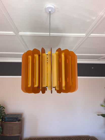 XL Burnt Orange and Saffron Opium Poppy Pendant Light