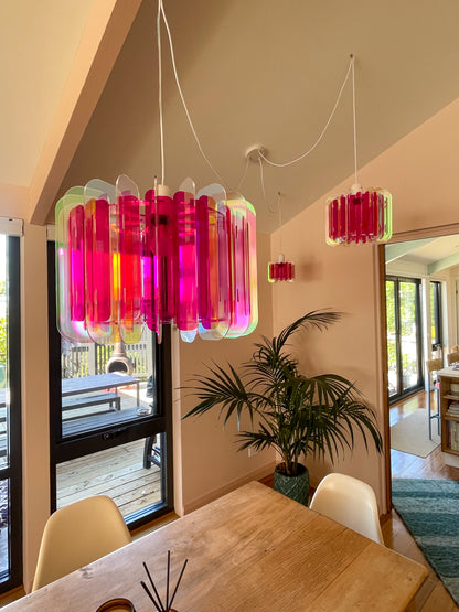 XL Iridescent & Pink Opium Poppy - Pendant Light