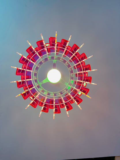 Iridescent And Pink Opium Poppy - Pendant or Table Light