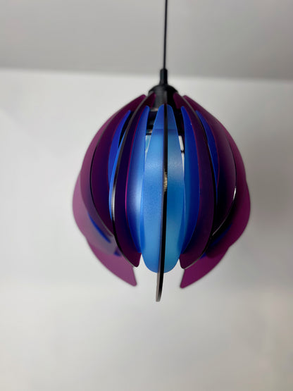 Plum Purple And Blue Feathered Tulip - Pendant Light