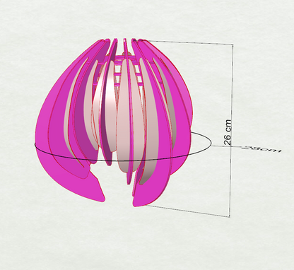 Canary Yellow Feathered Tulip - Pendant Light