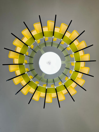 Sea Glass Green And Saffron Yellow Opium Poppy - Pendant or Table Light