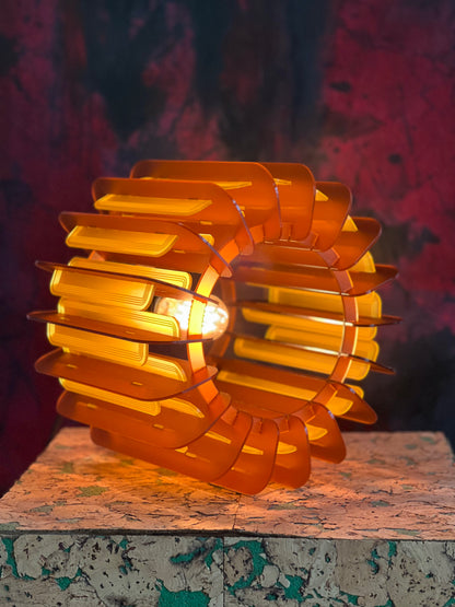 Burnt Orange And Saffron Yellow Opium Poppy - Pendant or Table Light