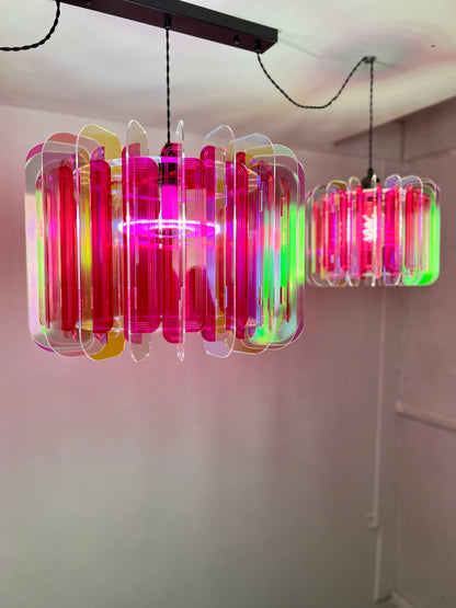 XL Iridescent & Pink Opium Poppy - Pendant Light