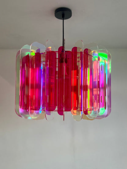 XL Iridescent & Pink Opium Poppy - Pendant Light