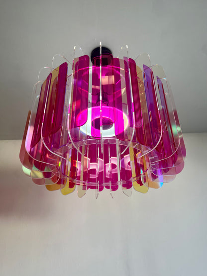 XL Iridescent & Pink Opium Poppy - Pendant Light