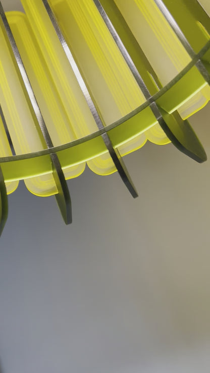 Sea Glass Green And Saffron Yellow Opium Poppy - Pendant or Table Light