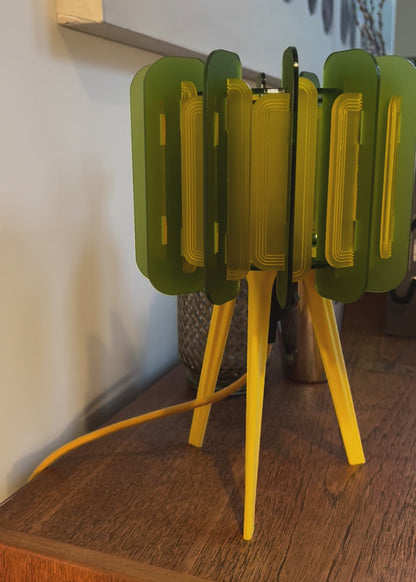 Mini Poppy  - Table Lamp - Sea Glass Green and Saffron Yellow